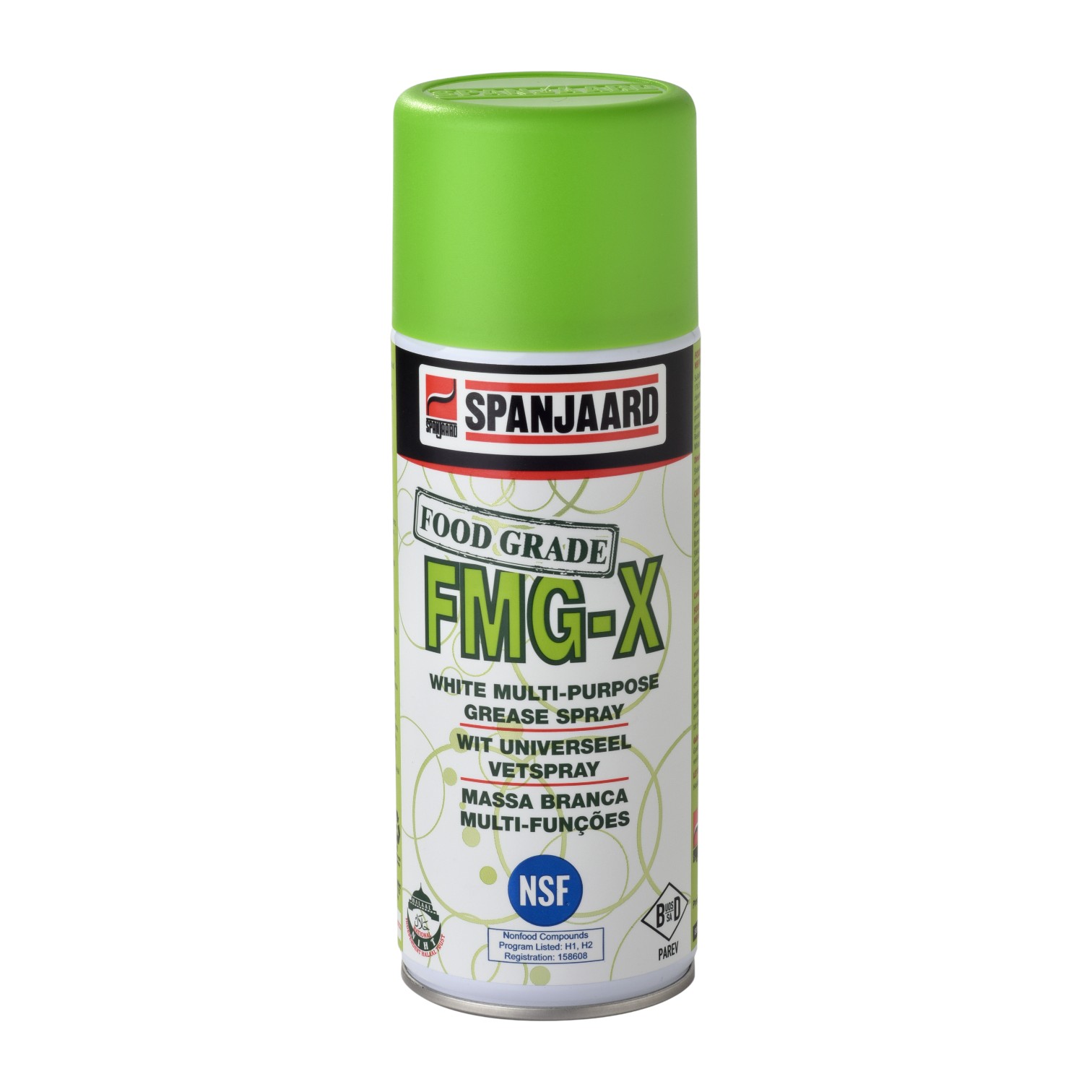 Spanjaard FMG-X Spray – Food Grade White Multi-Purpose Grease Spray (NSF Certified)