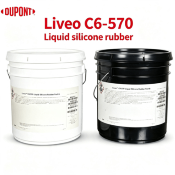 DuPont Liveo C6-570 Liquid Silicone Rubber Class VI Elastomer - Hard Shore A 65 Max Tear Fast Cure Platinum Medical Liquid Silicone Rubber