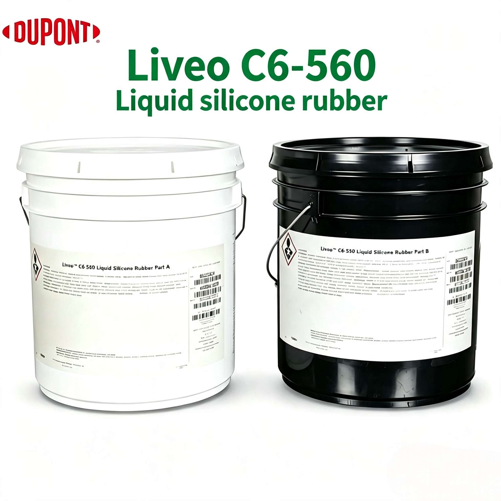 DuPont Liveo C6-560 Liquid Silicone Rubber Class VI Elastomer - High Tear Shore A 58 Fast Cure Platinum Medical Liquid Silicone Rubber