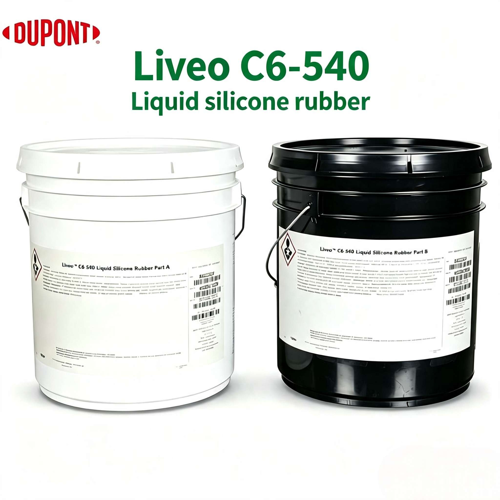 DuPont Liveo C6-540 Liquid Silicone Rubber Class VI Elastomer - Medium Soft Shore A 40 Fast Cure Platinum Medical Liquid Silicone Rubber